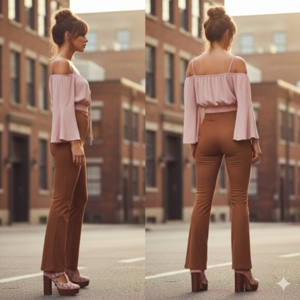 Blush Pink Cold Shoulder Bell Sleeve Smocked Crop Top